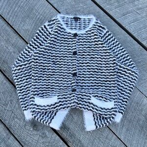 Mohair Blend Button Up Cardigan